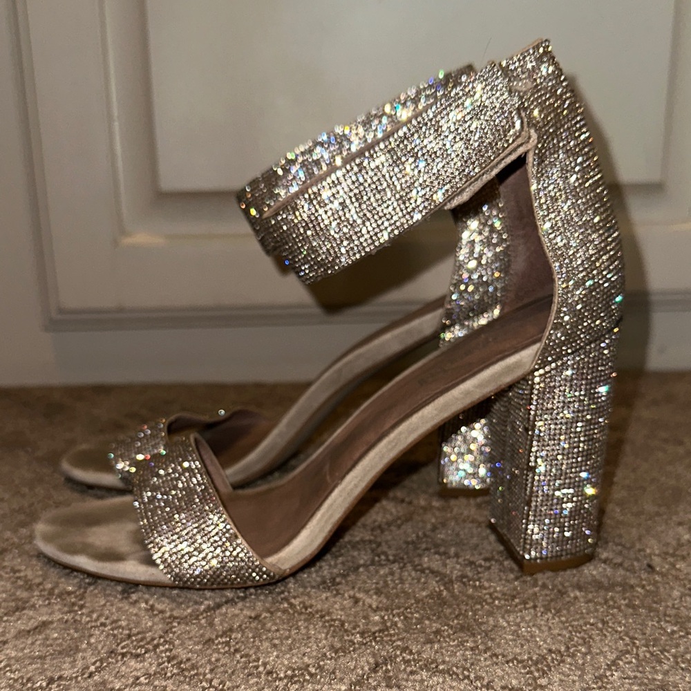 Jeffrey Campbell Silver Glitter Heels